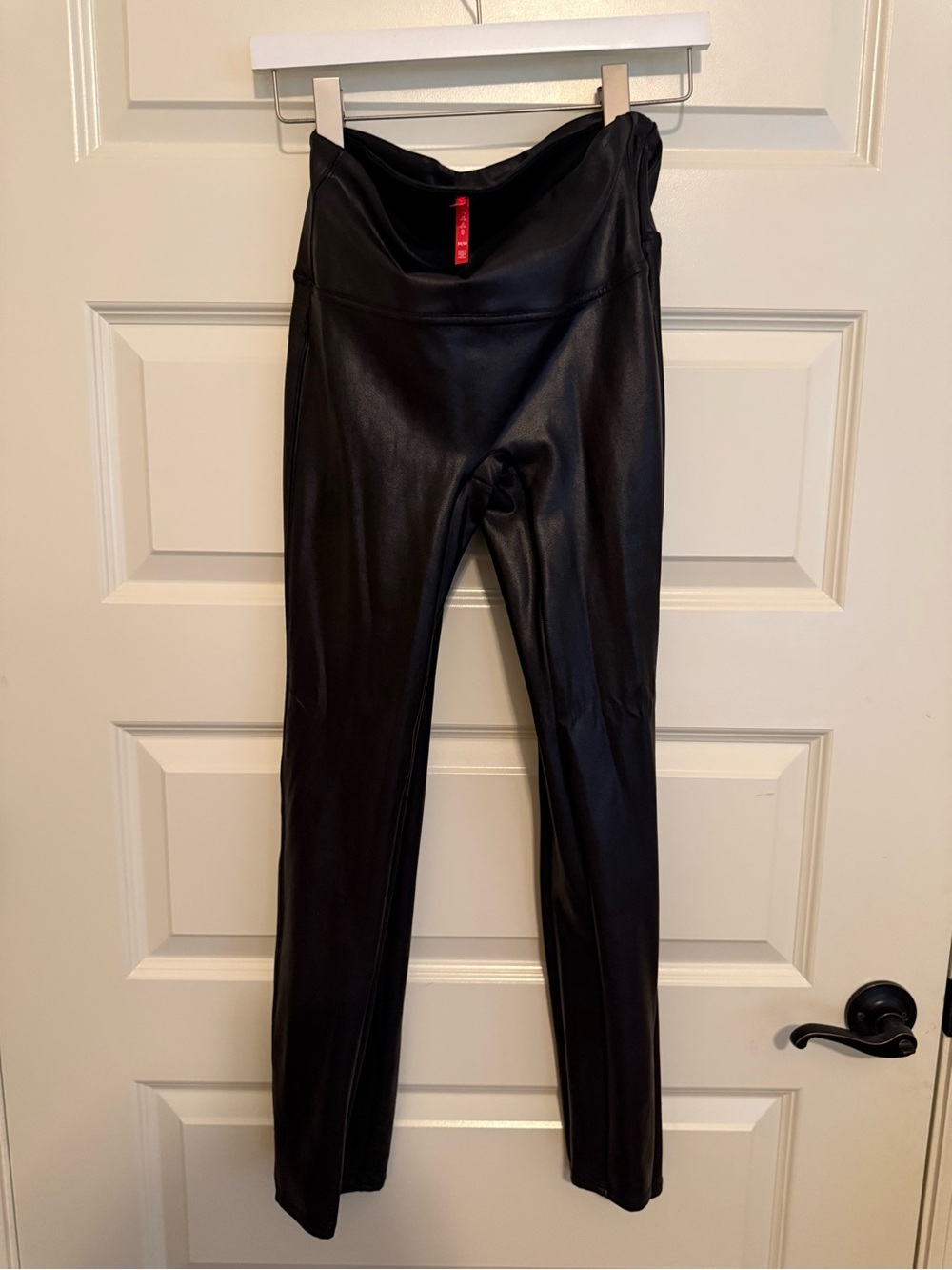SPANX Black Faux Leather-Look Leggings